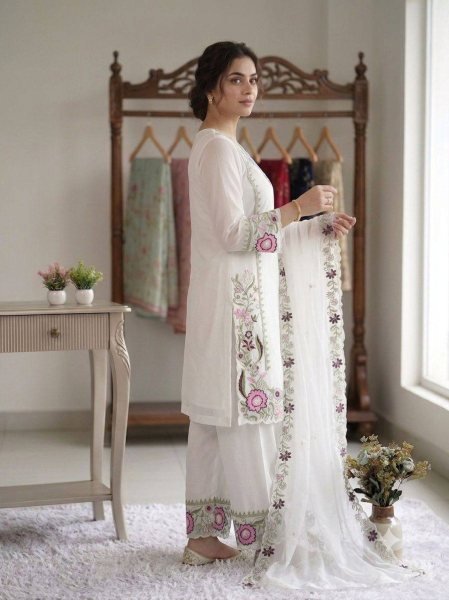 Graceful Fox Georgette Palazzo Suit Set for Festive   Party Wear Ready To Wear Collection