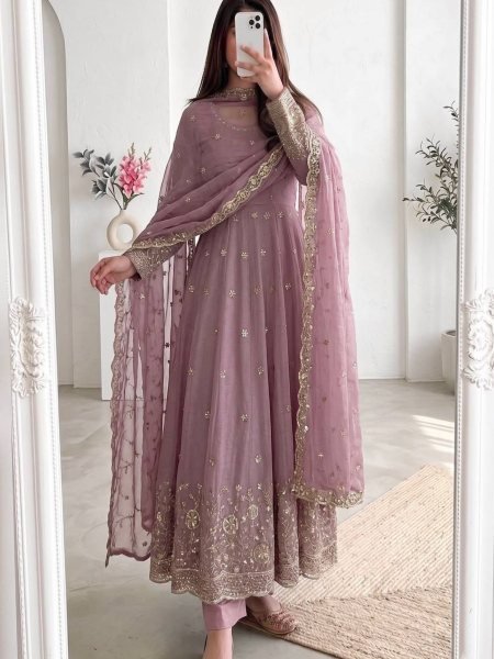 Graceful Heavy Crunchy Silk Gown Collection for Women Ready To Wear Collection