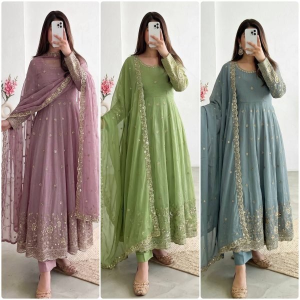 Graceful Heavy Crunchy Silk Gown Collection for Women Ready To Wear Collection