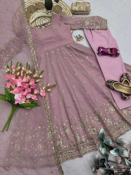 Graceful Heavy Crunchy Silk Gown Collection for Women Ready To Wear Collection