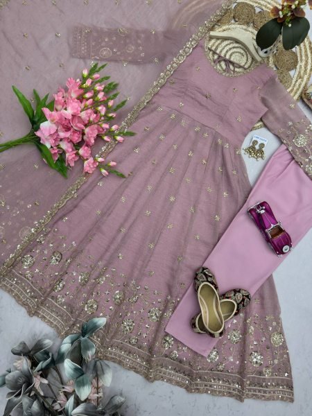 Graceful Heavy Crunchy Silk Gown Collection for Women Ready To Wear Collection