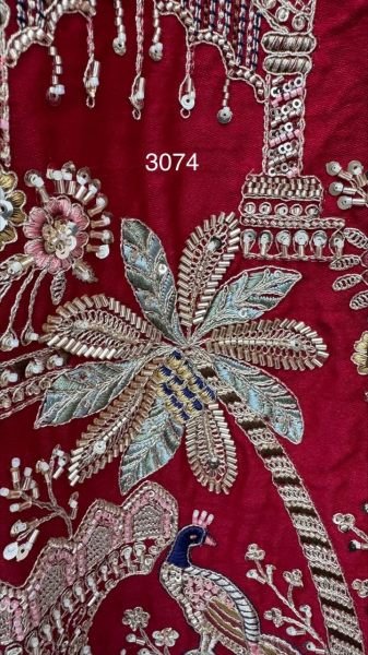 Graceful Maroon Bridal Silk Lehenga Choli with Heavy Embroidery and Double Net Dupatta Bridal Lehenga Choli