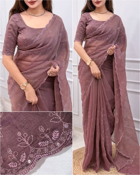 Graceful Mauve Designer Status Silk Saree with Embroidered Status Silk Blouse  Silk Sarees Wholesale