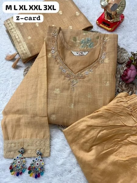 Graceful Orange Premium Crushed Tissue Embroidered Suit at Wholesale Price  Straight Cut Long Kurtis