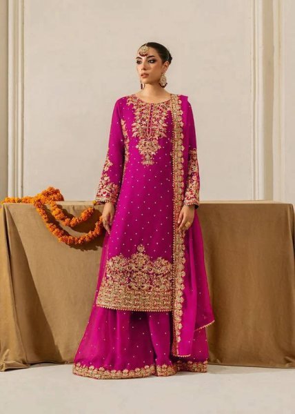 Graceful Pink Designer Roman Glass Embroidered Kurti with Chudidar and Dupatta Ready To Wear Collection