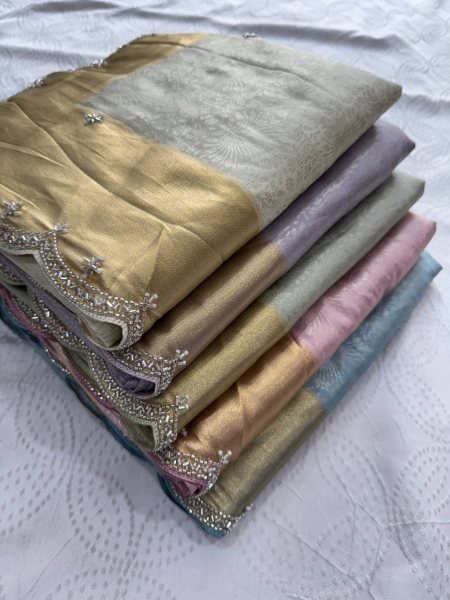 Graceful Pista Wedding Collection Pure Kanjivarm Silk Saree with Beads Work at Wholesale Rate Silk Sarees Wholesale