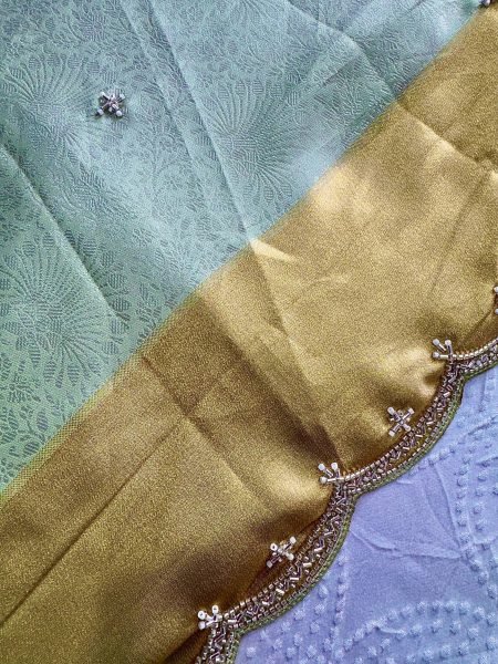 Graceful Pista Wedding Collection Pure Kanjivarm Silk Saree with Beads Work at Wholesale Rate Silk Sarees Wholesale