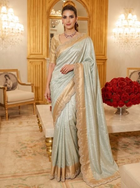 Graceful Pista Wedding Collection Pure Kanjivarm Silk Saree with Beads Work at Wholesale Rate Silk Sarees Wholesale