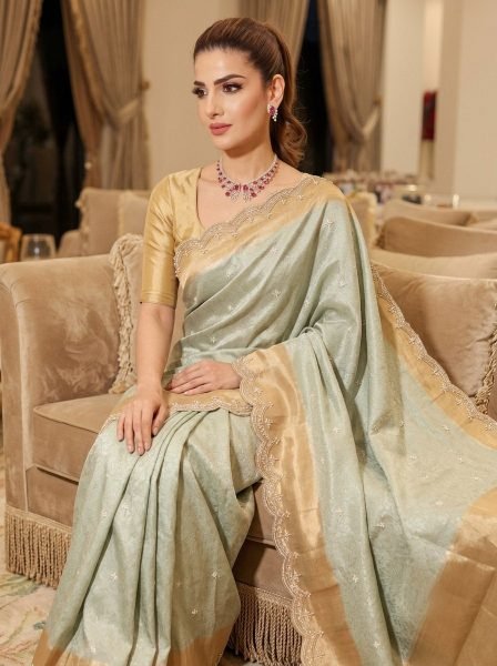 Graceful Pista Wedding Collection Pure Kanjivarm Silk Saree with Beads Work at Wholesale Rate Silk Sarees Wholesale