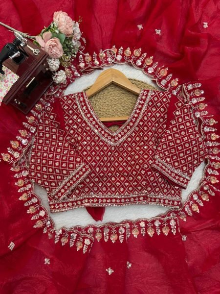 Graceful Red Silk Saree With Heavy Beads And Sequence Work For Party Wear Silk Sarees Wholesale