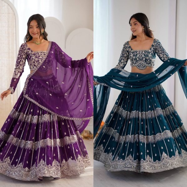 Graceful Teal Blue Heavy Work Lehenga Set for Wedding and Festive Wear Bridal Lehenga Choli
