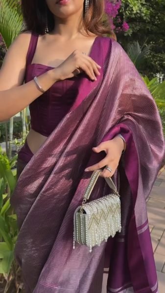 Graceful Wine Banarasi Soft Silk Saree with Rich Woven Design and Matching Blouse Piece Silk Sarees Wholesale