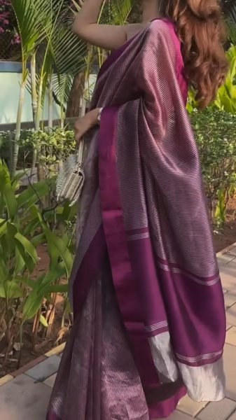 Graceful Wine Banarasi Soft Silk Saree with Rich Woven Design and Matching Blouse Piece Silk Sarees Wholesale