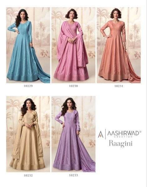 Gracefully Embroidered Silk Gown for Festive Celebrations Raagini Pink Edition by Aashirwad Anarakali Gown Wholesale
