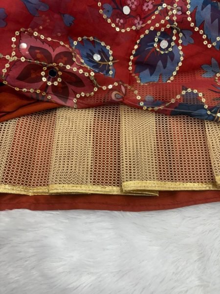 Grand Maroon Flair Lehenga with Heavy CanCan for Bridal Functions Designer Lehenga Choli