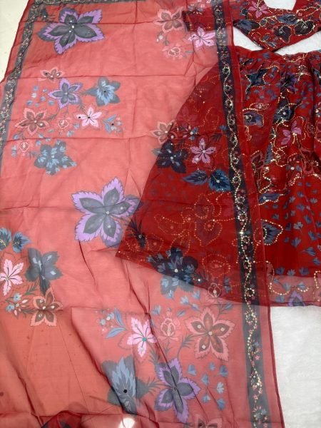 Grand Maroon Flair Lehenga with Heavy CanCan for Bridal Functions Designer Lehenga Choli