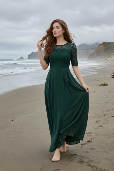 Green Affordable Designer Net Dress for Festive and Casual Occasions Western Ladies Top Wholesale