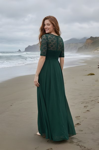Green Affordable Designer Net Dress for Festive and Casual Occasions Western Ladies Top Wholesale