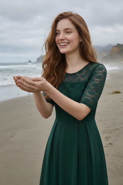 Green Affordable Designer Net Dress for Festive and Casual Occasions Western Ladies Top Wholesale
