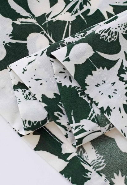Green Emerald Bloom Linen Cotton Halter Neck Maxi Dress for Resort Wear Western Ladies Top Wholesale