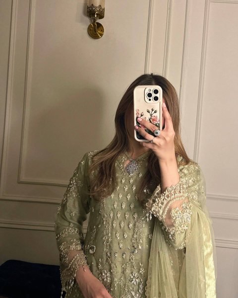Green Faux Georgette Heavy Embroidered Top Sharara Set with Dupatta Ready to Wear for Festive Occasions Ready To Wear Collection