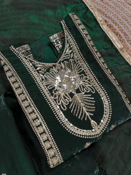 Green Festive Fendy Silk Kids Palazzo Set with Elegant Dupatta Girls Wear