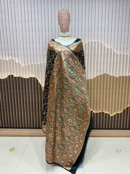 Green Lichi Silk Wedding Saree With Anmol zari Butti Rich Traditional Look Banarasi Saree Wholesale