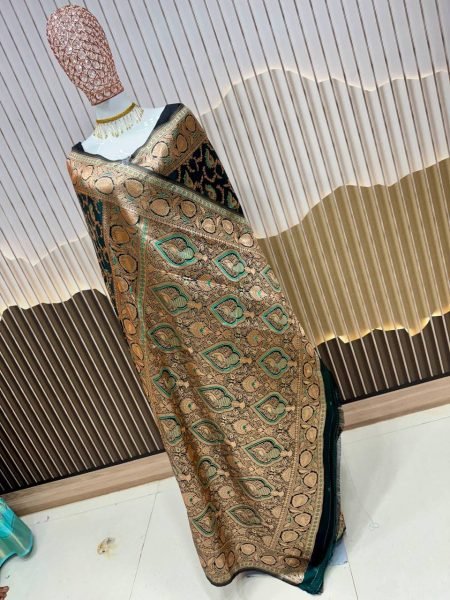 Green Lichi Silk Wedding Saree With Anmol zari Butti Rich Traditional Look Banarasi Saree Wholesale