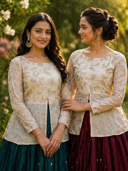 Green OffWhite Fendy Silk Lehenga Collection for Boutique and Reseller Buyers Ready To Wear Collection