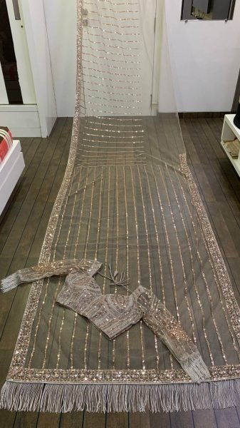 Grey Color Bollywood Saree in Soft Mono Net With Sequence Work Indian Sari Bollywood Fancy Sarees Wholesale