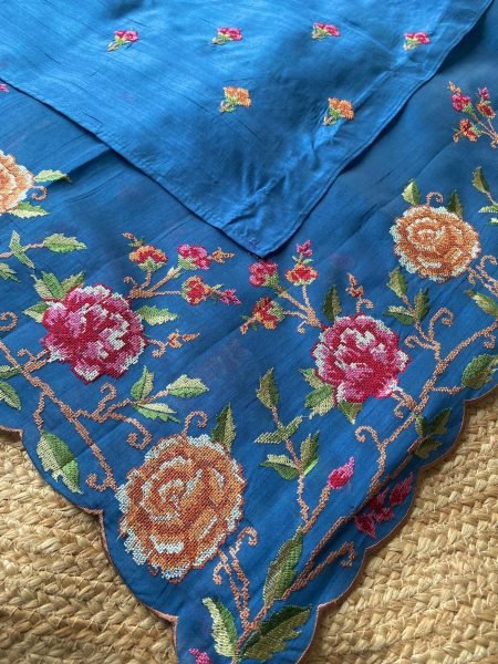 Groundbreaking Blue Matka Silk Saree with Elegant Floral Embroidery for Wedding Wear Sarees 