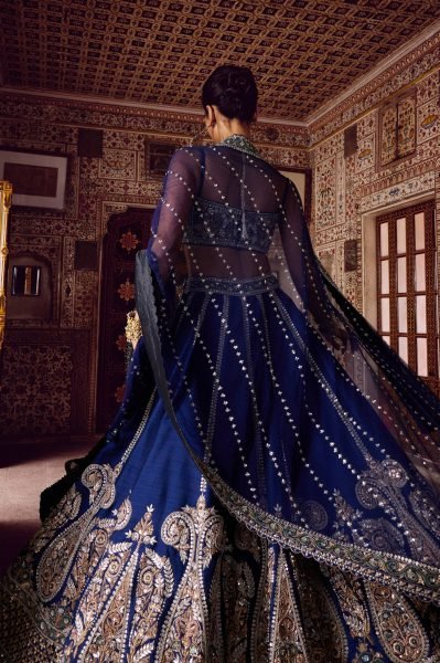 Groundbreaking Blue Thai Silk Lehenga Choli with Sequin Dori and Thread Work Designer Lehenga Choli