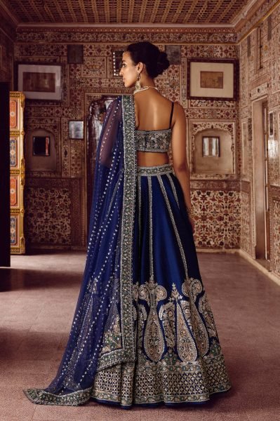 Groundbreaking Blue Thai Silk Lehenga Choli with Sequin Dori and Thread Work Designer Lehenga Choli