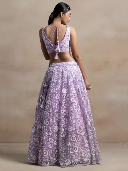 Groundbreaking Lavender Heavy Embroidered Lehenga at Manufacturer Price Bridal Lehenga Choli