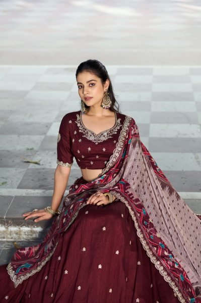 Groundbreaking Maroon Trending Lehenga Choli with Heavy Embroidery Work for Festive Season Designer Lehenga Choli