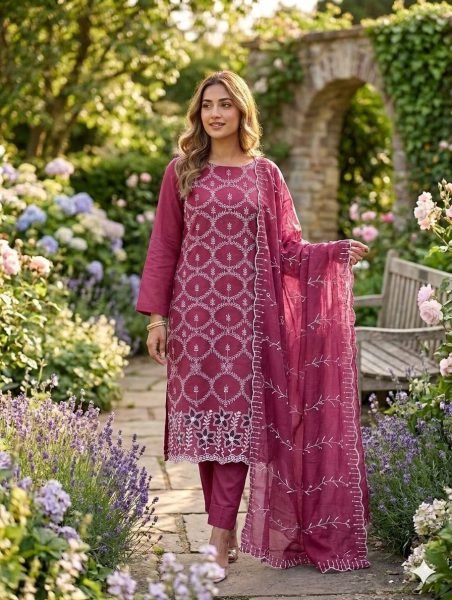 Groundbreaking Rani Pink Designer PV Vichitra Silk Suit Set with Multi Work Dupatta Color Set Matching Dress Material Wholesale