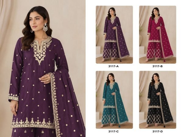 Groundbreaking Teal Blue Boutique Style Heavy Chinon Semi Stitched Suit For Wedding Designer Plazzo Salwar Suits Wholesale