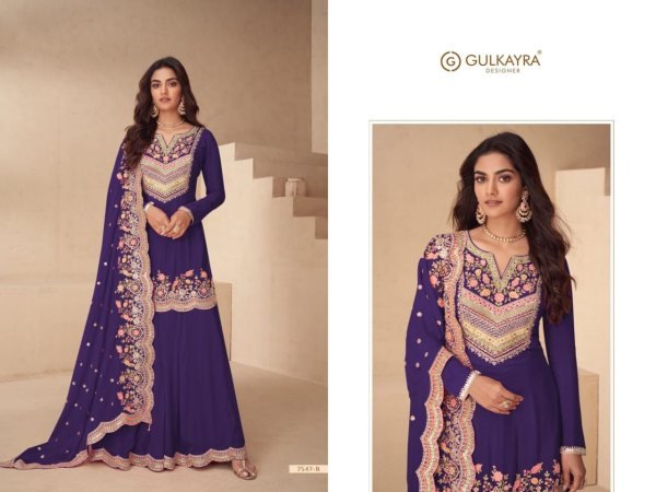 Gulkayra Archana Chinon Embroidered Palazzo Salwar Suit in Purple Designer Plazzo Salwar Suits Wholesale