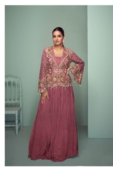 Gulkayra Crown Gold Chinon 4 Pcs Catalog Readymade Party Suits Supplier India Full Set Salwar Kameez