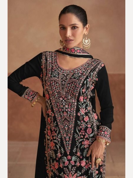 Gulkayra Designer Fully Stitched Real Chinon Plazzo Suits  Designer Plazzo Salwar Suits Wholesale