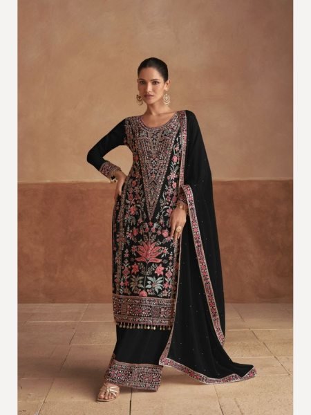 Gulkayra Designer Fully Stitched Real Chinon Plazzo Suits  Designer Plazzo Salwar Suits Wholesale