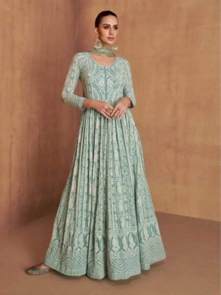 Gulkayra Designer Georgette Suit with Embroidery and Handwork Dupatta for Party Wear Buyer Salwar Kameez