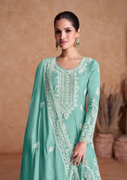 Gulkayra Designer Presenting Flory Real Chinon Plazzo Suit  Designer Plazzo Salwar Suits Wholesale