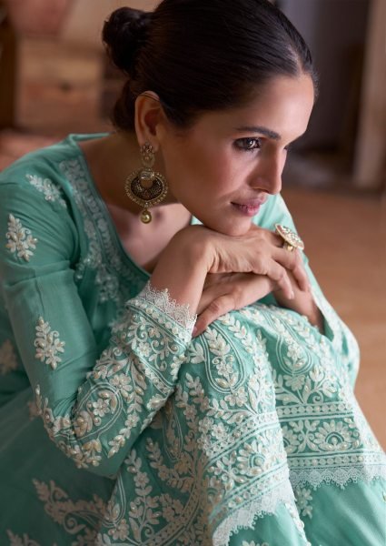 Gulkayra Designer Presenting Flory Real Chinon Plazzo Suit  Designer Plazzo Salwar Suits Wholesale