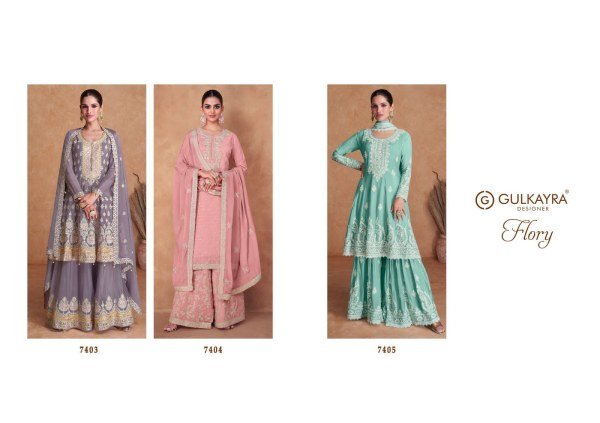 Gulkayra Designer Presenting Flory Real Chinon Plazzo Suit  Designer Plazzo Salwar Suits Wholesale