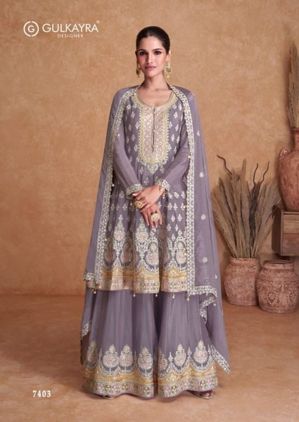 Gulkayra Designer Presenting Flory Real Chinon Plazzo Suit  Designer Plazzo Salwar Suits Wholesale