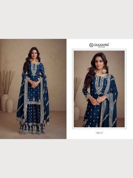 Gulkayra Designer Sadaf Real Chinon Plazzo Suits  Designer Plazzo Salwar Suits Wholesale