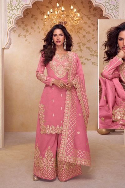 Gulkayra Kajri Simar Silk Embroidered Top Plazoo Set with Dupatta for Shopkeeper at Manufacturer Rate Designer Plazzo Salwar Suits Wholesale