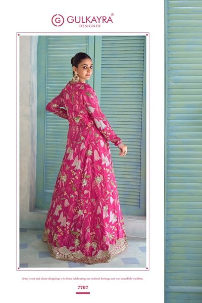 Gulkayra Pink Designer Saheen Real Chinon Jacket Top Palazzo Set at Wholesale Rate Designer Plazzo Salwar Suits Wholesale