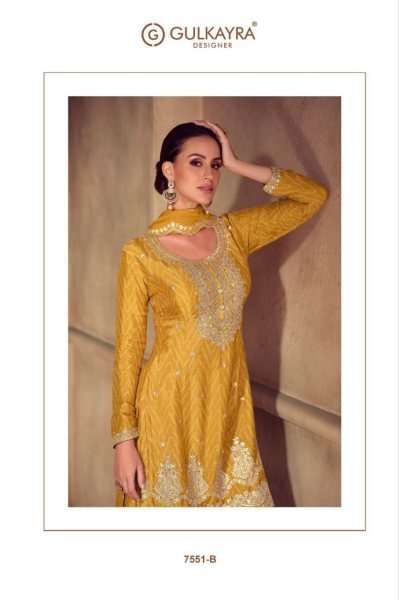 Gulkayra Sonika Chinon Suit Wedding Wear Sharara Catalog 3Pc Designer Plazzo Salwar Suits Wholesale